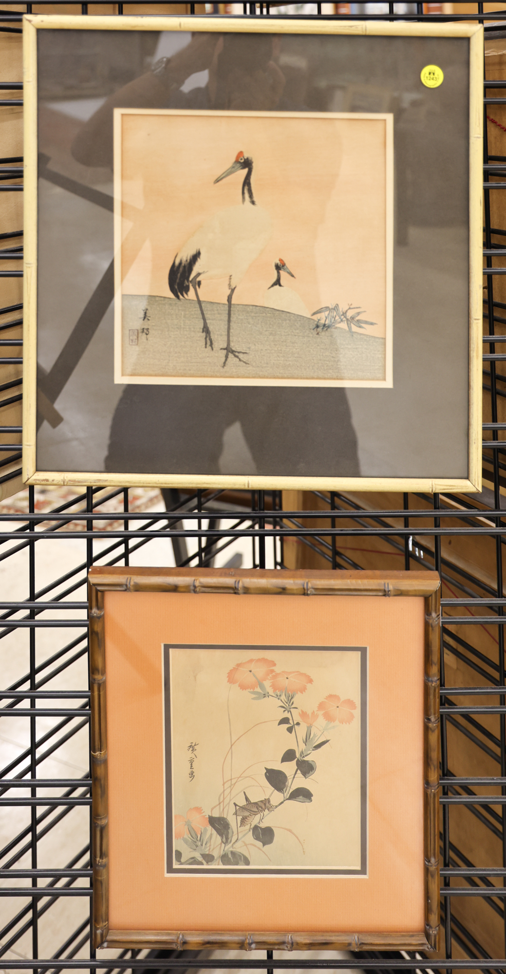 2pc Old Japanese Cranes & Cricket