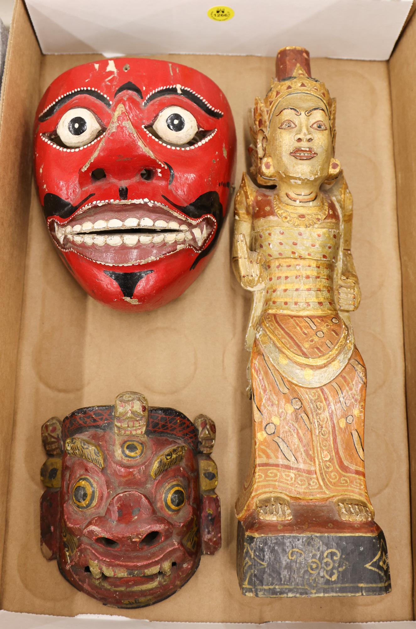 Box 3pc Old Indonesian Masks  3afd1e