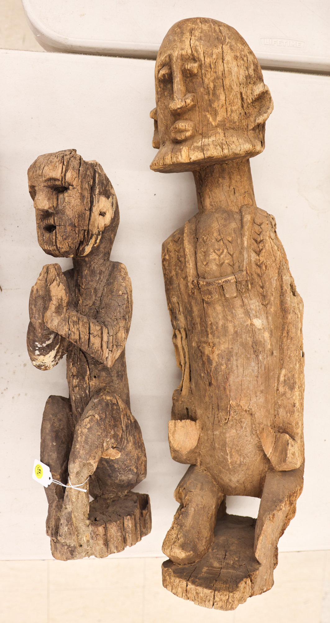 2pc Old African Weathered Wood 3afd2b