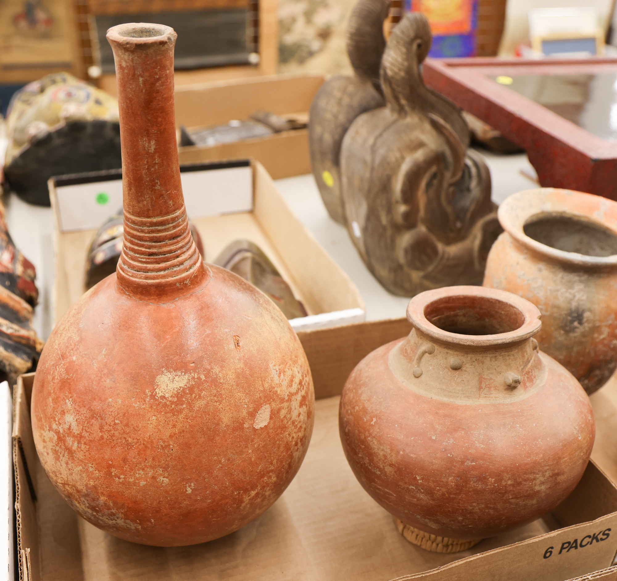 Box 2pc Pre Columbian Large Vessels