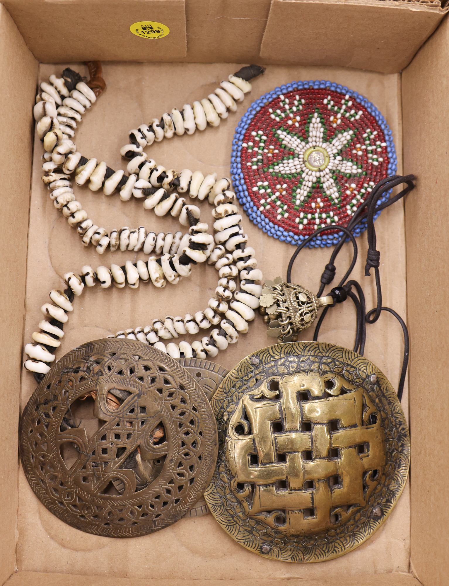 Box Ethnic Metal Pendant Necklaces