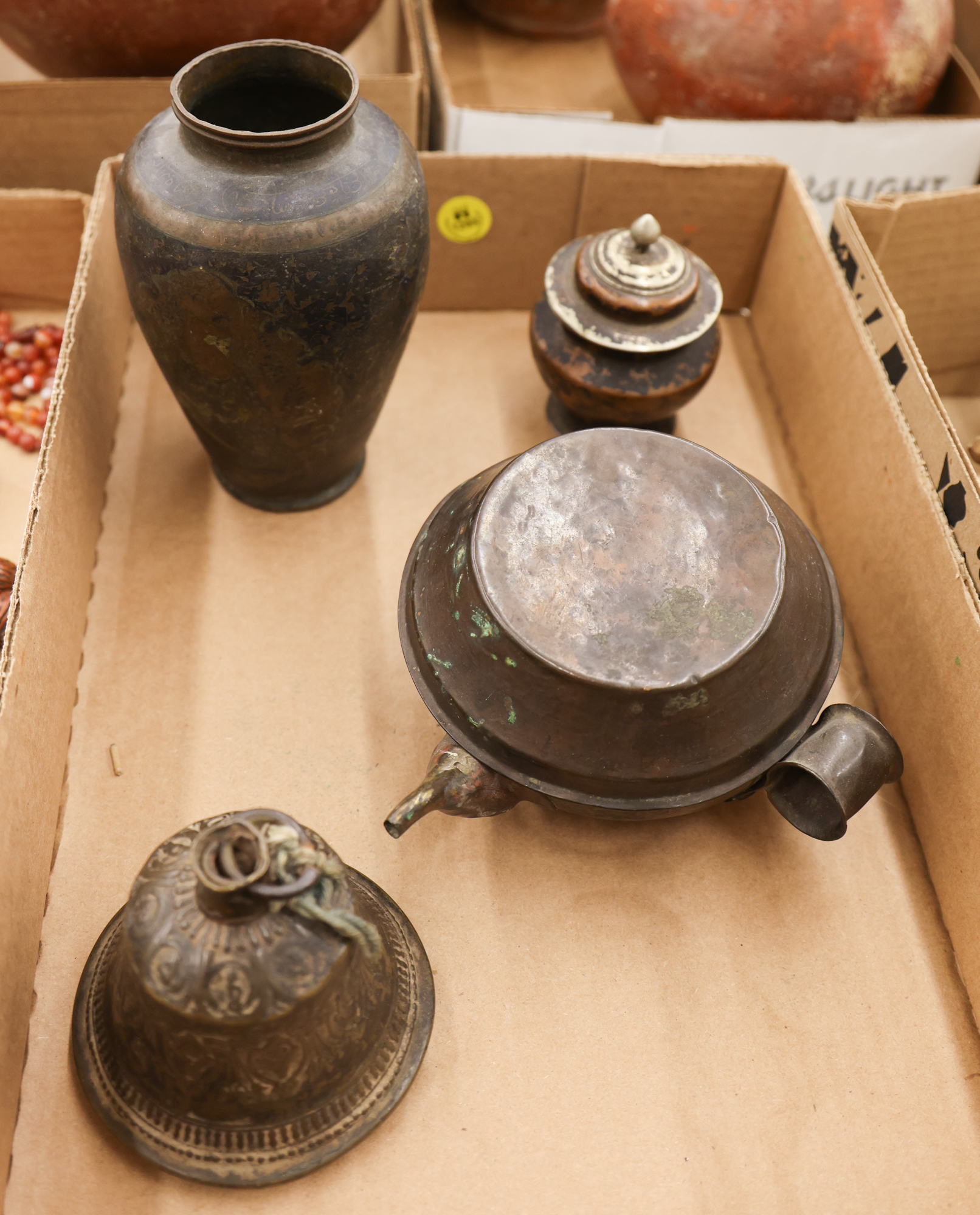 Box Old Tibetan Metal Vessels 3afd39