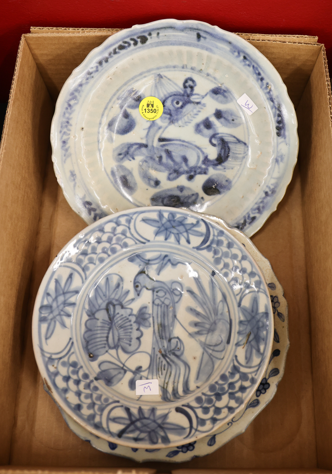 Box 3pc Chinese Ming Swatow Dishes