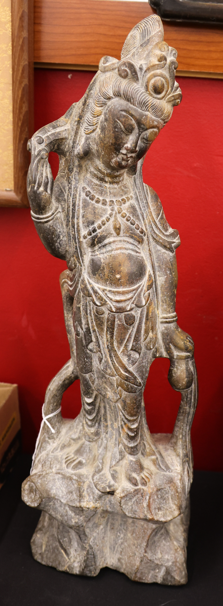 Chinese Carved Stone Standing Guanyin