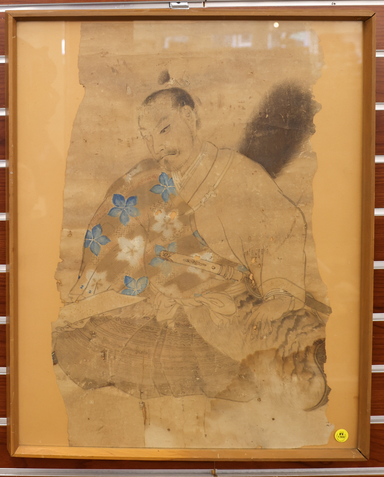 Old Japanese Seated Samurai Painting