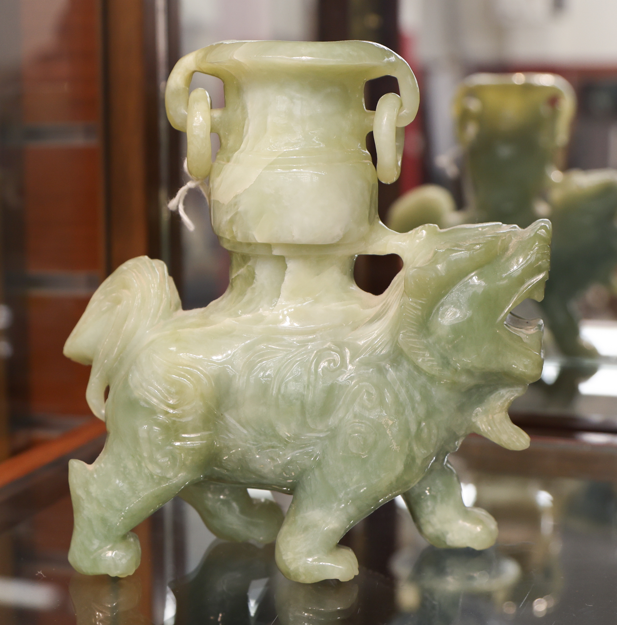 Chinese Carved Jade Foo Lion Censer