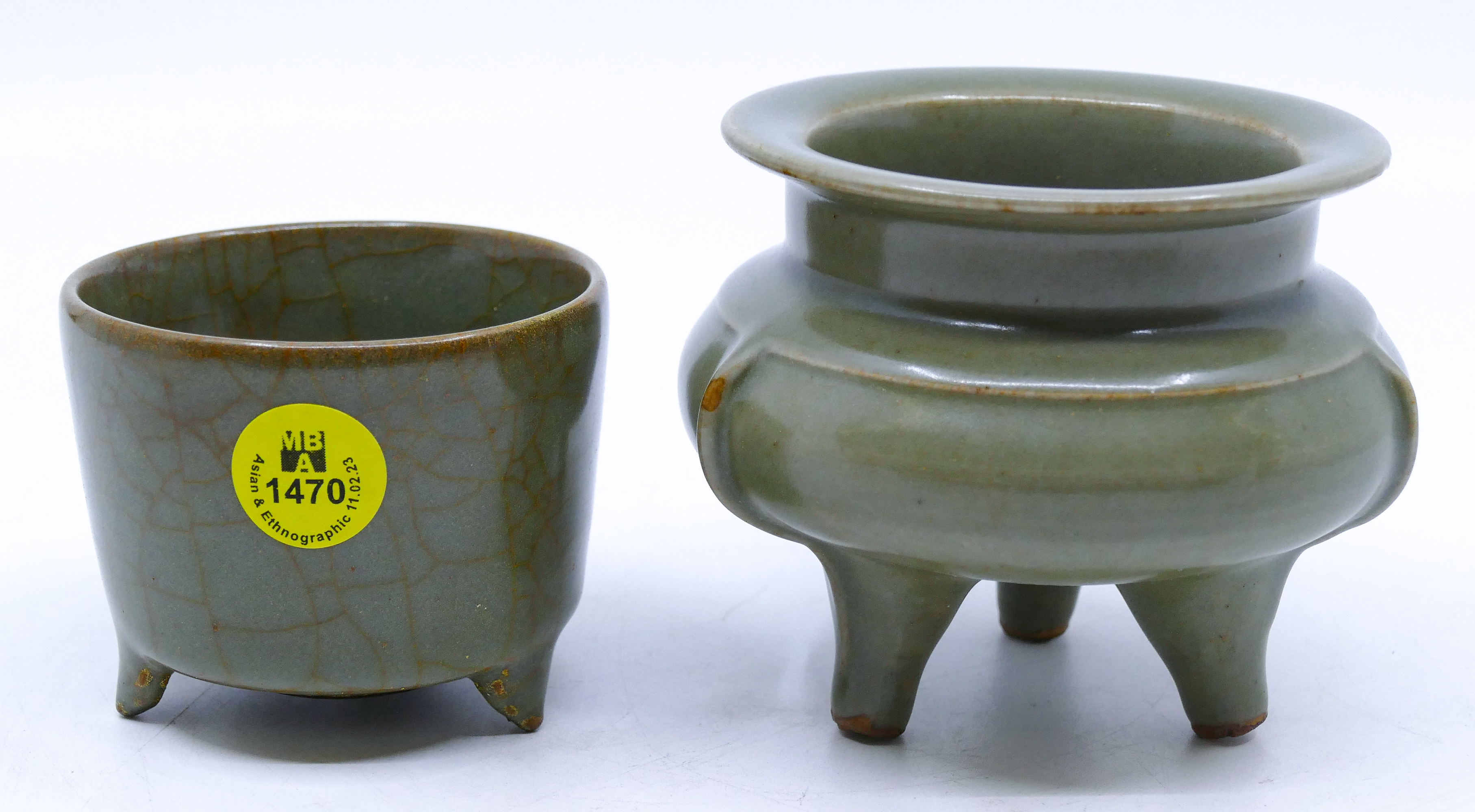 2pc Chinese Longquan Celadon Small