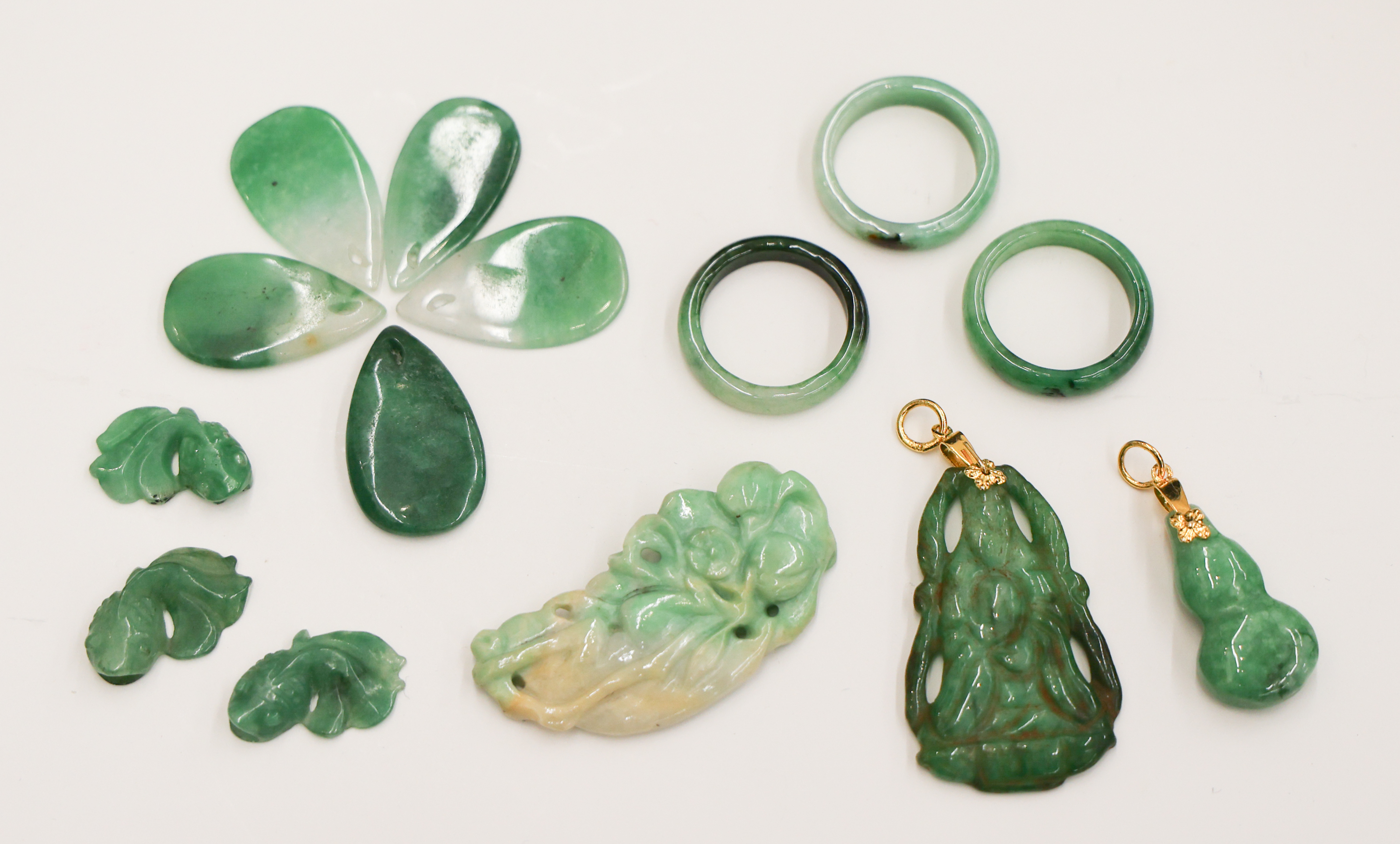 14pc Chinese Jadeite Assorted Jewelry 3afe10