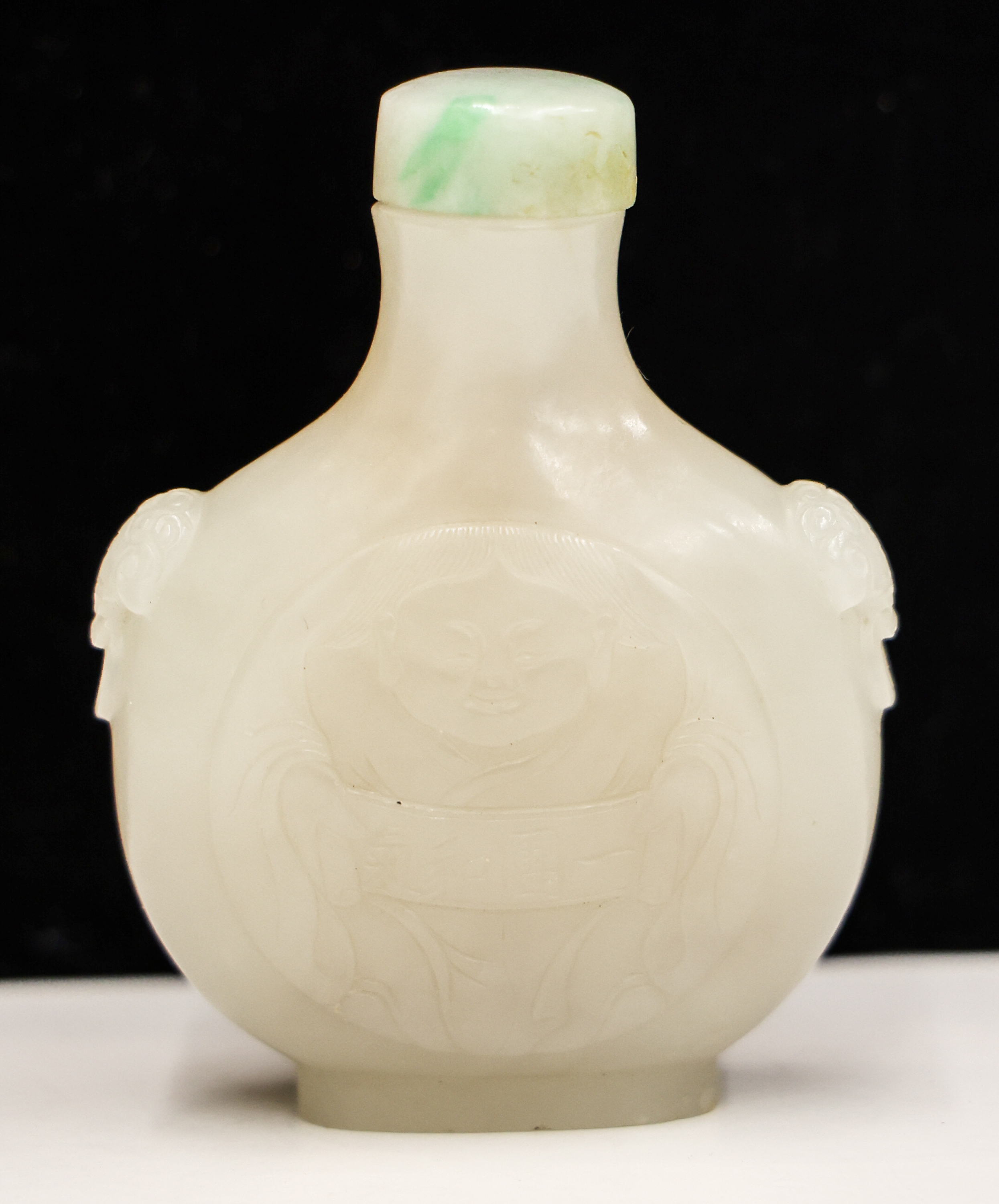 Chinese White Jade Boy with Scroll 3afe19