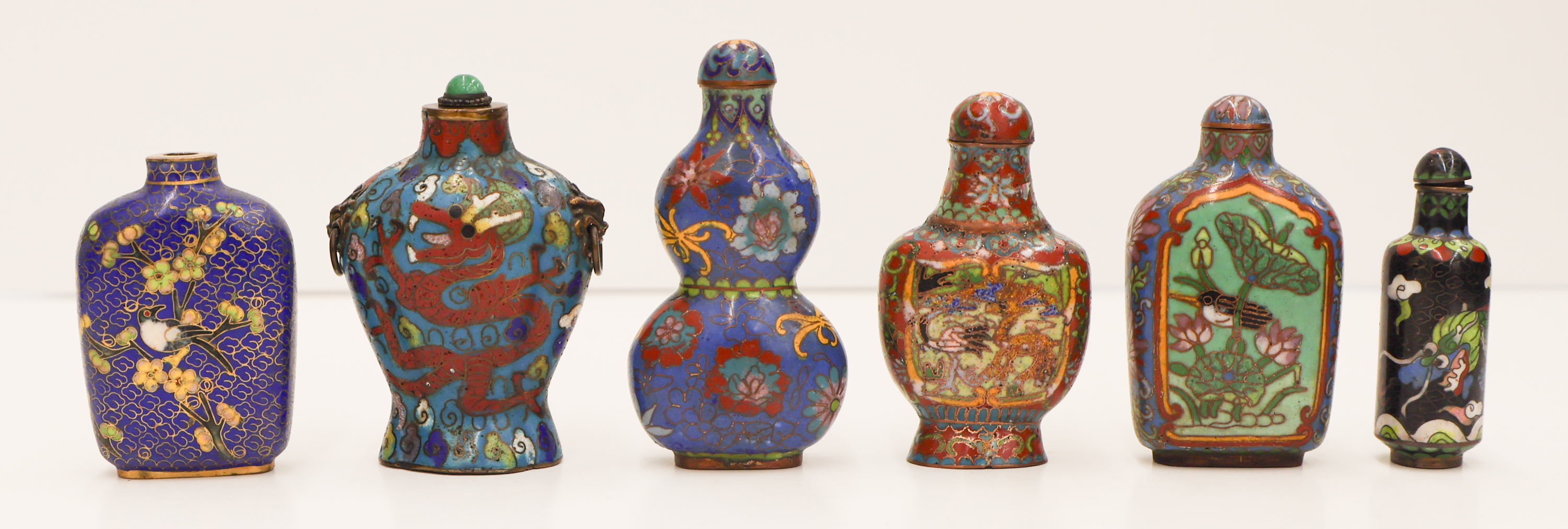6pc Chinese Cloisonne Snuff Bottles 3afe40
