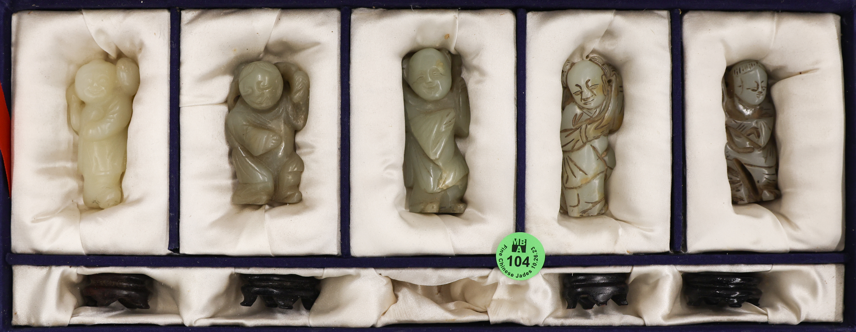 5pc Chinese Jade Standing Figure 3afe75