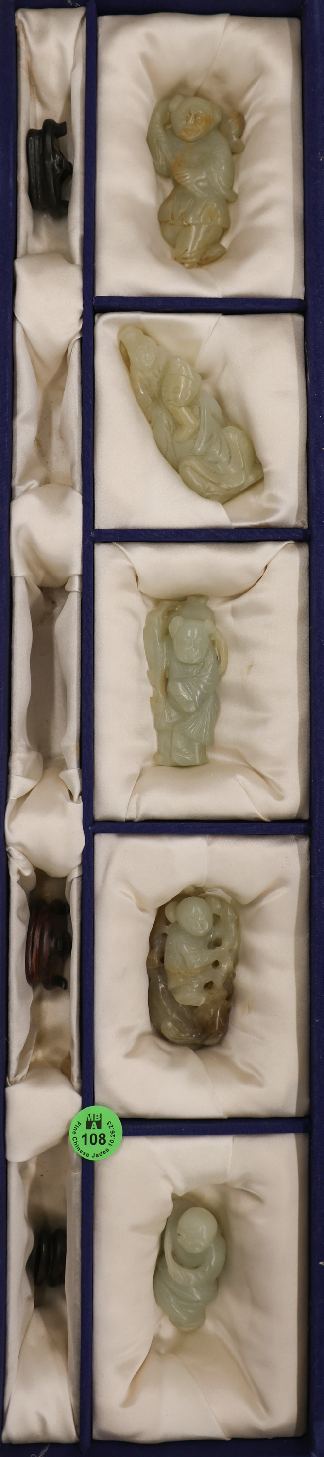 5pc Chinese Jade Standing Figure 3afe79