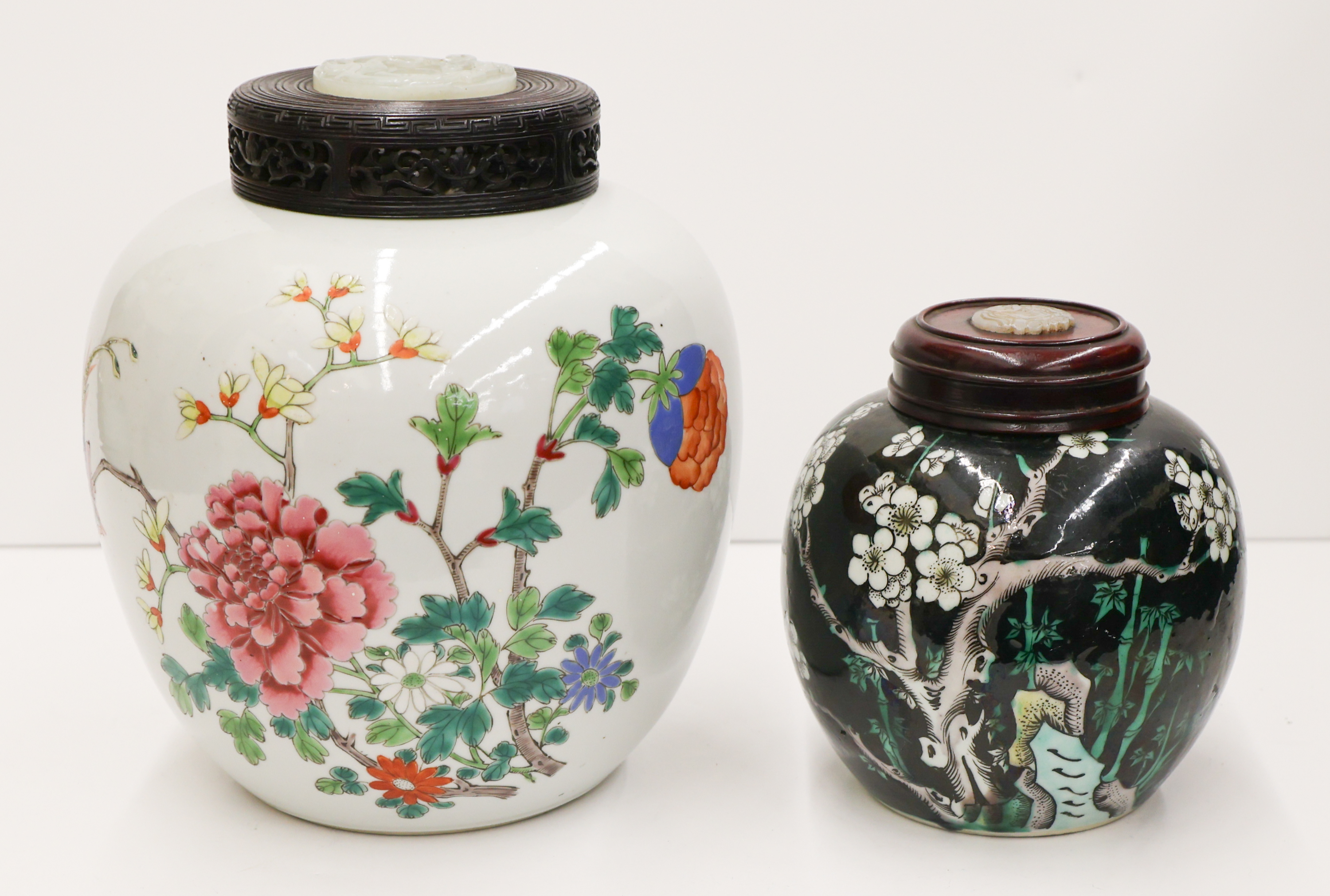 2pc Chinese Porcelain Jars with 3afe91