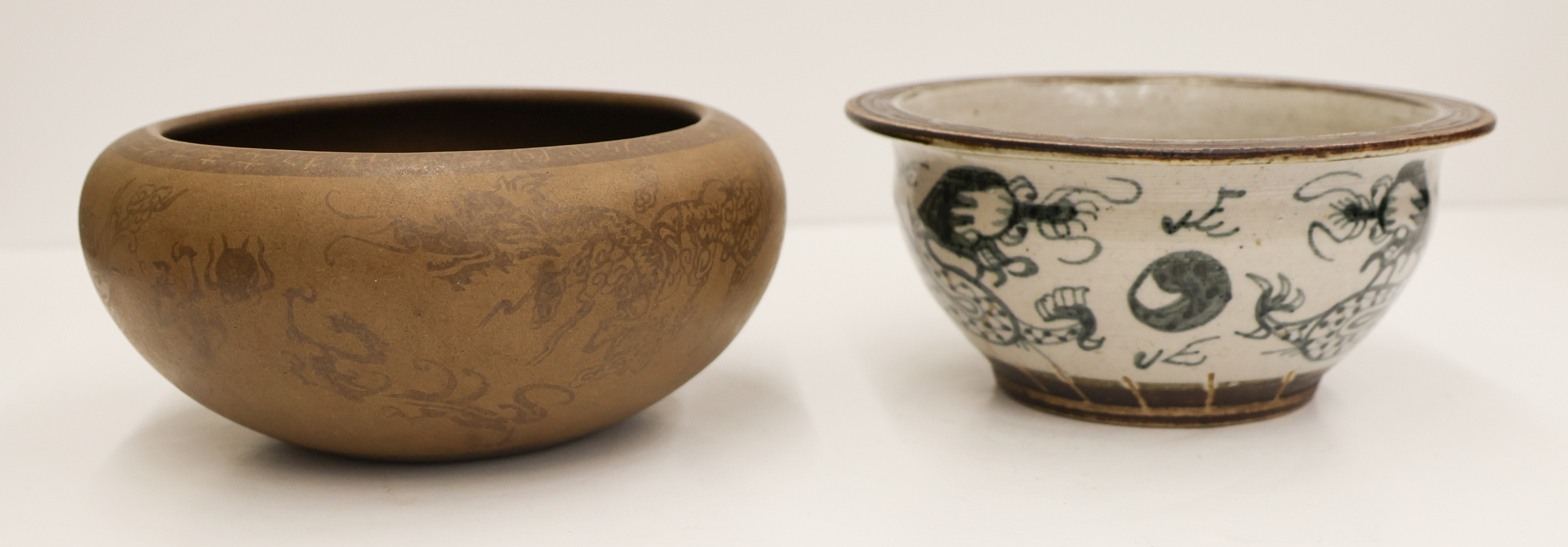 2pc Chinese Ceramic Censer Bowls 3afe9e