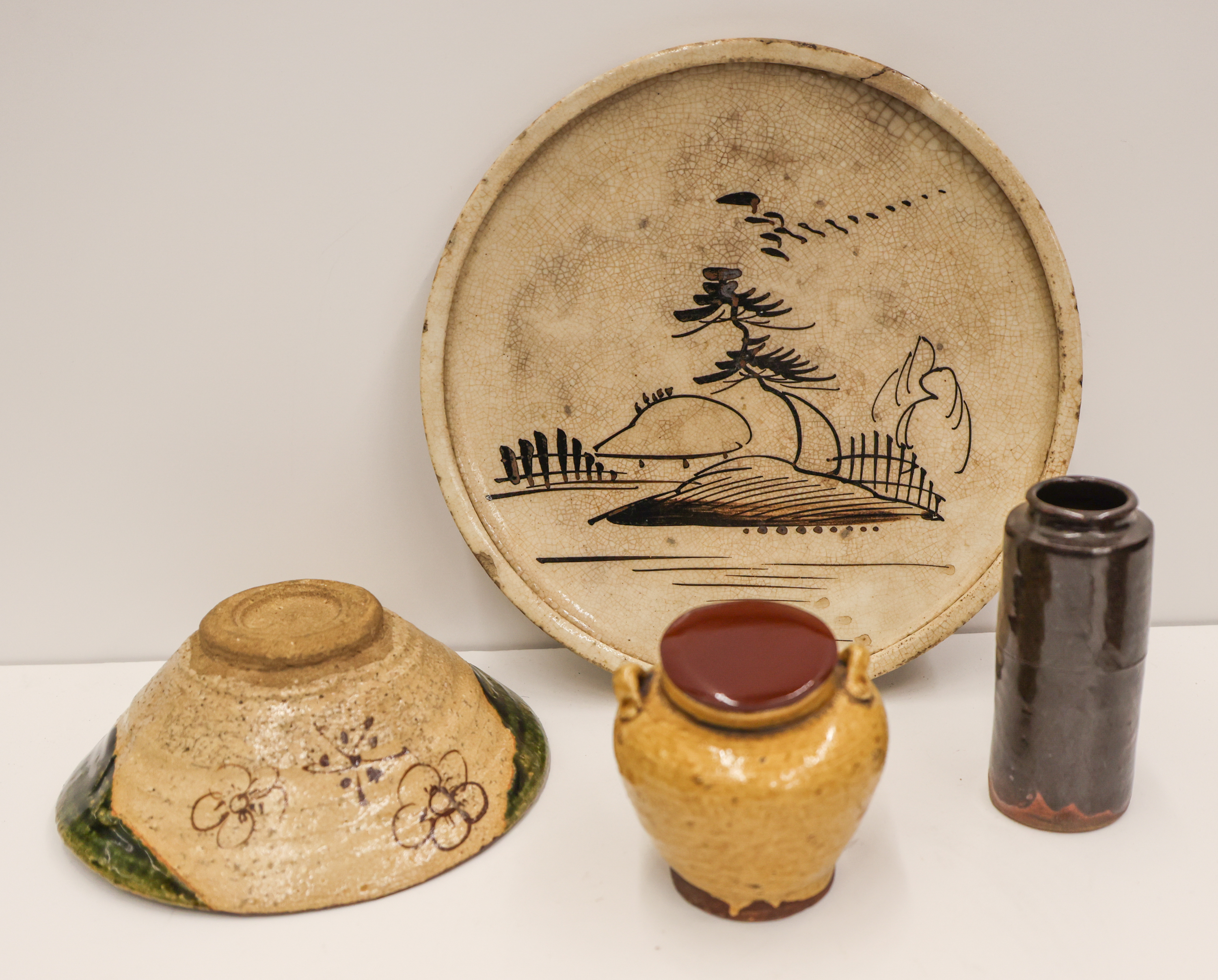 4pc Japanese Edo Ceramics Oribe 3afee4