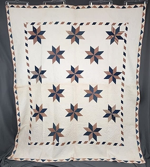 Antique c1860 LeMoyne Star Quilt 3afef9