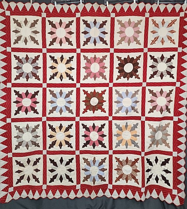 Antique c1880 Fleur De Lis Quilt 3aff0d