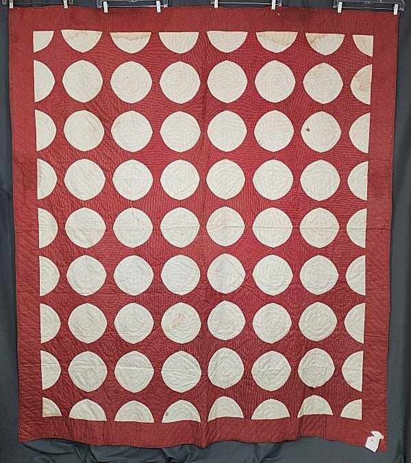 Antique c1880 Snow ball quilt measuring 3aff0e