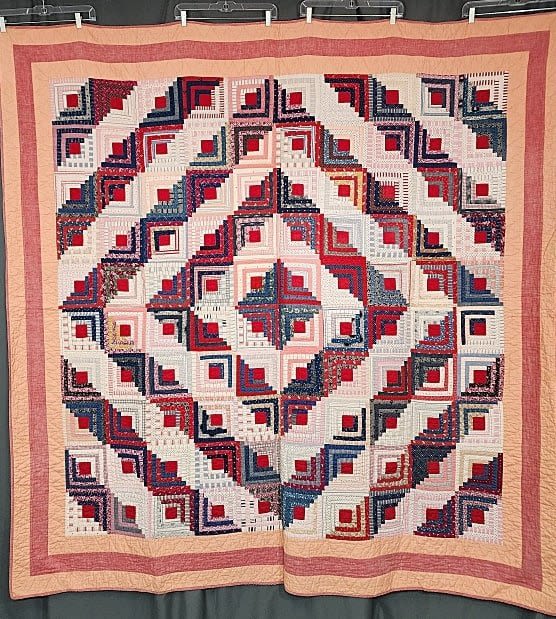 Antique Log Cabin Quilt 1900 1920 3aff62