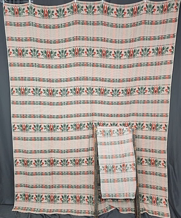 2 Vintage Woven Blankets with Tulips.