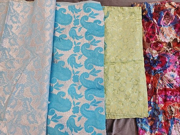 5 lbs of Vintage Fabric With Metallic 3affb4