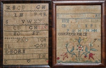 A small antique needlework sampler