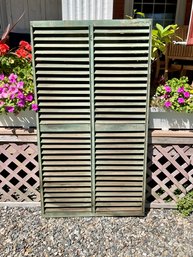 A 19th C. green painted louver/double