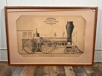 Antique lithograph of The Columbia locomotive