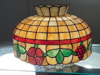 Vintage leaded stained glass lamp