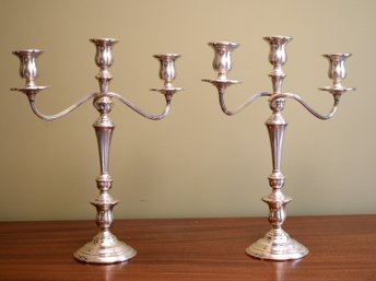 Weighted sterling candelabras,