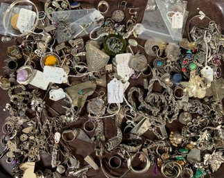 A large lot of sterling jewelry,