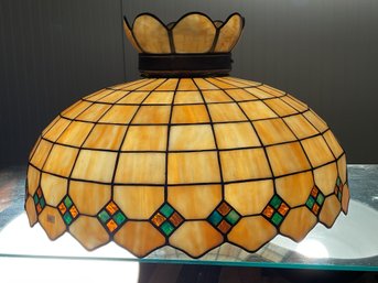 Vintage leaded stained glass lamp 3b0112