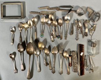 Assorted lot of sterling spoons,