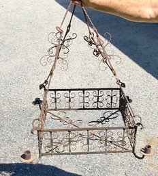 A 19th C wrought iron hanging 3b012d