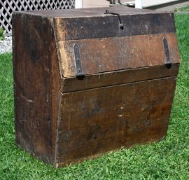 A 19th C. pine storage box with