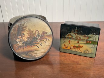 An antique Russian lacquerware