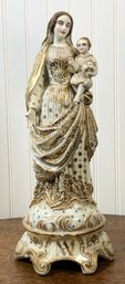 An antique European porcelain statue