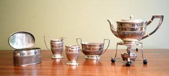 Six-piece Dutch sterling tea set