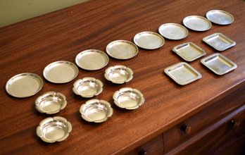 A set of 4 square sterling plates