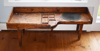 A primitive antique pine cobblers bench.