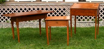 19th C. birch one drawer stand