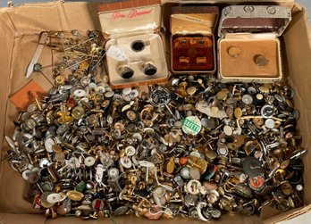 A large collection of cufflinks,