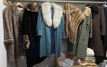 Six vintage women's coats, including: