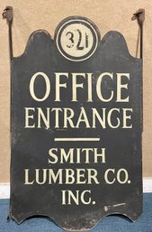 Vintage painted wood sign, “Office