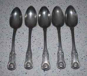 Antique set of 5 pewter serving 3b01ff