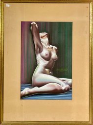 Arthur A. Haas pastel on paper, seated