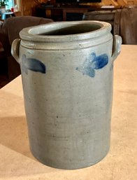 Vintage crock with cobalt, impressed