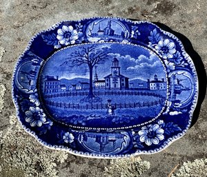 A small Staffordshire blue platter  3b02f0