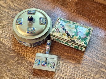 Antique Chinese enamel Cloisonne, including: