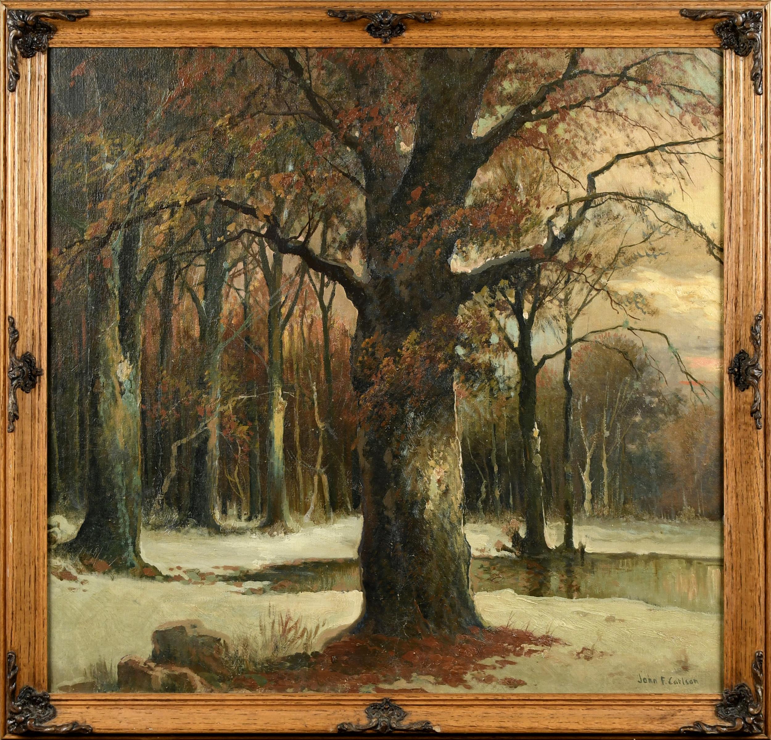 20TH C. OIL, LATE FALL, SIGNED